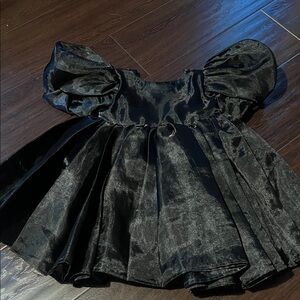 Elegant Black Toddler Fancy Sleeve Dress